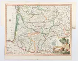 Giovambattista Albrizzi, Carta Geografica Del Governo Di Guienna e Guascogna, 1740, Etching