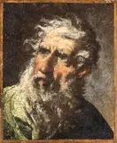 Pietro Muttoni Pietro della Vecchia, Study of male head, Our character head is quite similar to the face of Neptune in the Museo Civico in Bassano del Grappa and its