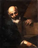 Gregorio Preti, Bearded man with book (Philosopher?), Oil on canvas