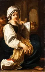 Schoolgirl with abecedary and paternoster by Bartolomeo Schedoni, Oil on canvas, offered Apr 2024