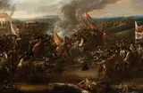 Nicolaas van Eyck, Clash of infantry, The painting bears the signature in the bottom centre on the tree trunk: "NICOLAAS VAN EYCK". Nicolaas Van Eyck