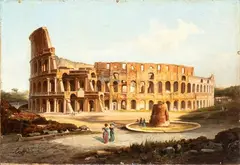 Ippolito Caffi, View of the Colosseum, the painting bears the signature in the bottom left-hand corner: "CAFFI"