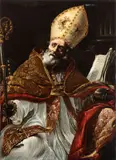 Mattia Preti, Saint Ambroise Bishop, The painting is accompanied by an expertise by Prof. Nicola Spinosa.