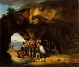 Nicaise de Keyser, Brigands in a cave, The painting bears the signature and date in the bottom right-hand corner: "N. DE KEYSER /