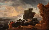 Alessio de Marchis, Coastal landscape with figures, Oil on canvas
