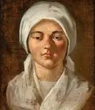 Jean Michelin, Portrait of a maiden with veil, Oil on canvas