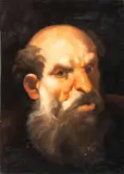 Pier Francesco Guala, Head of an old man with beard, Oil on panael