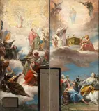 Salvatore Nobili, Pictorial sketch for a wall decoration of a church, Oil on two panels joined at the centre