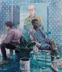 Fintan Magee, Jimbo and Owen at Eagle Express, Fintan Magee is a Sydney based social realist painter