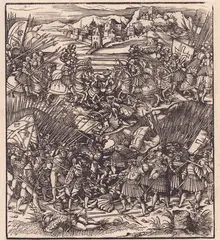 Leonhard Beck, The Battle of Stockhamer Haid, woodcut