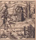 Leonhard Beck, Der Weisskunig learns archery, woodcut