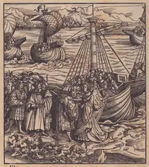 Leonhard Beck, King Philip receives his bride, woodcut