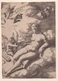 Lucas van Leyden, Venus and Cupid, engraving