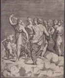 Antonio Salamanca, Wedding of Cupid and Psyche, after a fresco by Raphael in Villa Farnesina in Rome. Engraving
