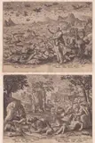Jan (Johannes) Sadeler, Genesis: Creation of Birds and Fish | Creation of Adam and Eve, lot of two engravings from the series of seven