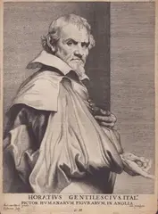 Lucas Vorsterman the Elder, Portrait of Orazio Gentileschi, by Anthony van Dyck. Burin