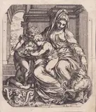 Orazio Farinati, Madonna with Child and Saint John, after Paolo Farinati