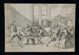 Carlo Maratti, Martyrdom of St. Andrew, after Domenichino. Etching