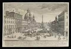 Gomar Wouters, Piazza Navona, etching