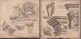 Carlo Antonio Buffagnotti, Architectural studies, lot of two etchings after Ferdinando Bibiena