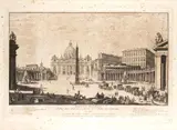 Felice Polanzani, Veduta Intiera Della Gran Piazza E Chiesa Di S. Pietro In Vaticano..., 1790, etching