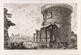 View of the Sepulcher of the Plauzia Family from the road that leads from Rome to Ponte Luciano by Giovanni Battista Piranesi, etching, offered Feb 2024