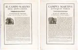 Lot of two tables (introductory texts) for Il Campo Marzio dell'antica Roma by Giovanni Battista Piranesi, texts in Italian and Latin, offered Feb 2024