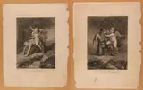 Jean François Mariage, L'Amour Vainqueur | Le Satir Dompté, 1810, Lot of two pointillé etchings