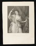 Raffaello Sanzio Morghen, The muse Thalia (Lady Hamilton), 1797, after Angelika Kauffmann's painting. Etching