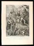 Benoît Audran the Elder, Henri IV deliberates on his future marriage, 1710, after Jean-Baptiste Nattier after R ubens' painting. Engraving and etching