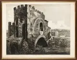 Luigi Rossini, Veduta del Ponte Nomentanto sulla Via Nomentana, etching