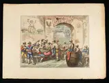 Bartolomeo Pinelli, Interior of a tavern in Rome, ai Monti, 1820, etching