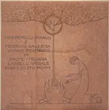 Adolfo Wildt, Mimi Perelli Paradisi and Federico Mimi Perelli Paradisi e Federico Balestra hanno ricambiato in Fiume italiana l’anello nuziale, XXVIII agosto MCMXX returned the wedding ring in Fiume, Italy, XXVIII, 1920, the wedding invitation of Mimi Perelli Paradisi and Federico Balestra. Etching on parchment