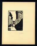 Giuseppe Ugoni, The Fortress (of Brisighella), 1923, woodcut