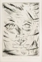 Walter Gramatté, Novemberporträt (Self-Portrait), 1918, drypoint on paper