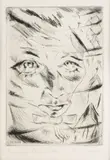 Walter Gramatté, Novemberporträt (Self-Portrait), 1918, drypoint on paper