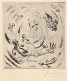 Walter Gramatté, Der Traum von den Fischen (The Dream of the Fish), 1918, drypoint on paper