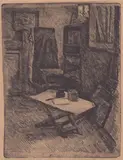 Giovanni Barbisan, Artist's studio, etching and drypoint