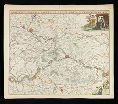 Frederick de Wit, Comitatus Namurci Tabula in Lucem edited by Frederico de Wit, engraving and etching
