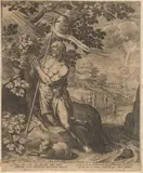 Jan (Johannes) Sadeler, John the Baptist in the desert, after Gillis Coignet (1542-1599). Engraving
