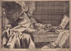 Pierre Brébiette, St. Gregory, etching