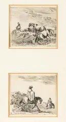 Stefano della Bella, Two engravings from the Diversi capricci series, etching