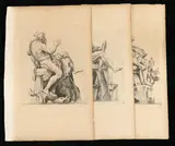 Pieter Mortier I, The Rio de la Plata | The Ganges | The Danube, 3 engravings depicting the sculptures of the Fountain of the Four Rivers in Piazza Navona