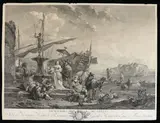 Jacques Aliamet, Ancien port de Gênes, after Nicolaes Berchem. Etching and engraving