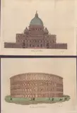 Giovanni Antonio Sasso, Exterior of S. Pietro | Colosseum exterior, lithograph