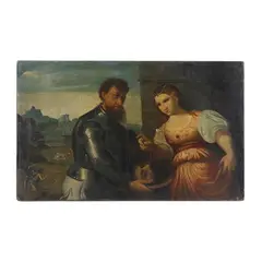 Paris Bordone, Venetian painter, Judith and Holofernes, minimal short cuts of color