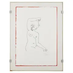 Franco Gentilini, Female nude, multiple on paper, P.A. in frame
