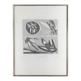 Achille Perilli, Lunar journey, multiple on paper, in frame