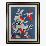 Conceptual geometric, multiple on paper by Umberto Mastroianni, framed, offered Jan 2024