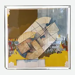 Giò Pomodoro, Conceptual geometric, multiple on paper, mounted on steel plate
